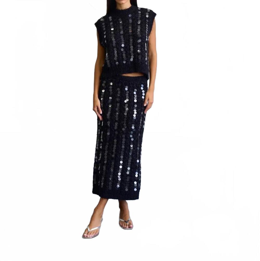 NEW LALAVON after hours maxi skirt in black